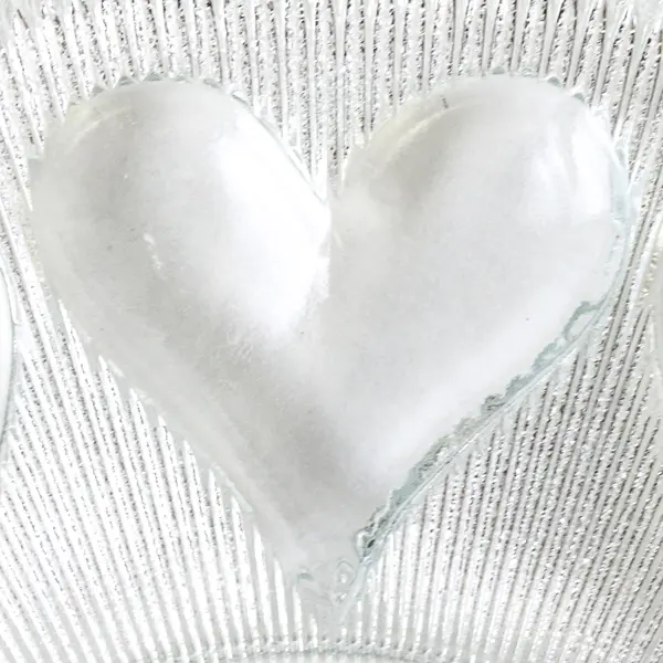 Lot Of 3 Unbranded Heart Design Clear Pressed Glass Round Plates 8.25" Diameter