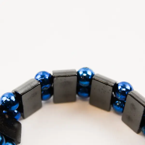 Blue & Charcoal Grey Stretch Elastic Bracelet Minimalist Stackable