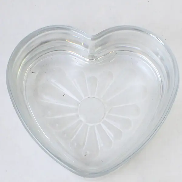 Lot Of 2 Libbey Matching Pressed Glass Heart-Shaped Bowl Candy Dish/Trinket Dish