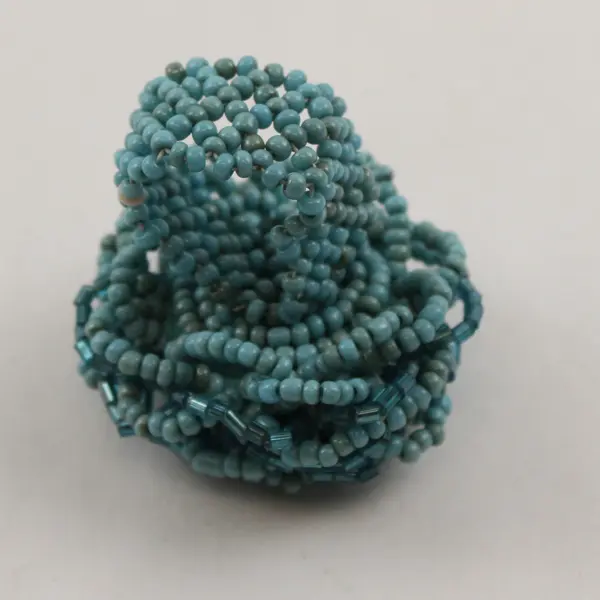 Blue Beaded Stretch Ring Adjustable Fashion Jewelry - New w/o Tags