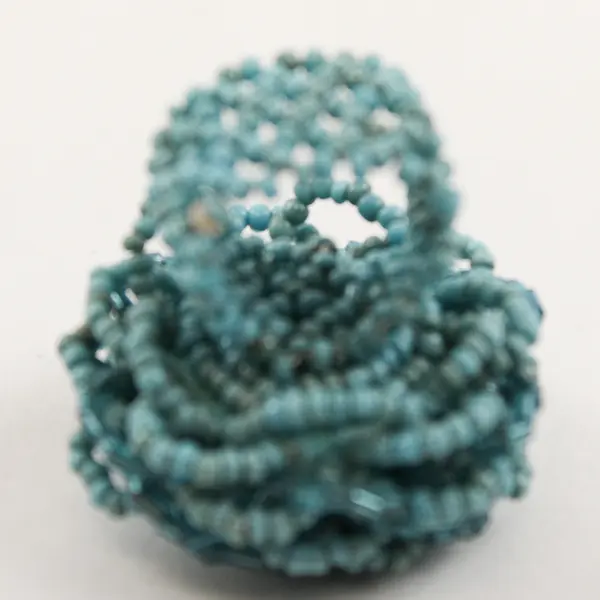 Blue Beaded Stretch Ring Adjustable Fashion Jewelry - New w/o Tags