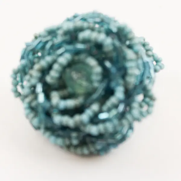 Blue Beaded Stretch Ring Adjustable Fashion Jewelry - New w/o Tags