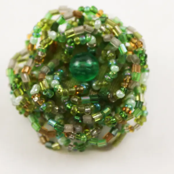 Green Beaded Stretch Ring Adjustable Fashion Jewelry