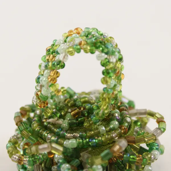 Green Beaded Stretch Ring Adjustable Fashion Jewelry