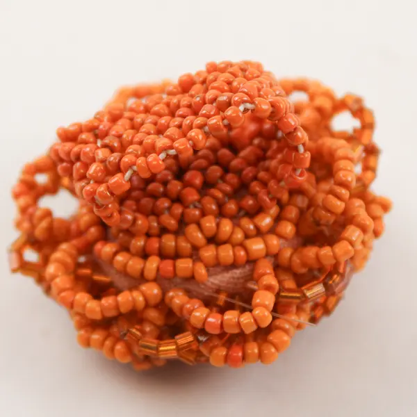 Orange Beaded Stretch Ring Adjustable Fashion Jewelry 