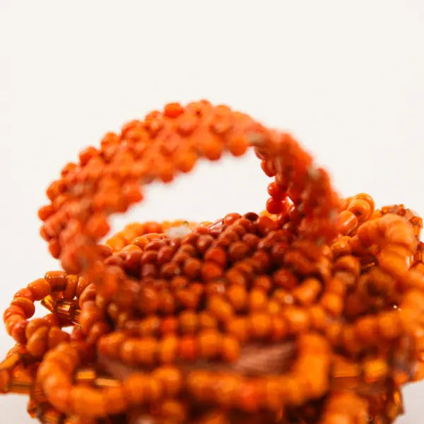 Orange Beaded Stretch Ring Adjustable Fashion Jewelry 