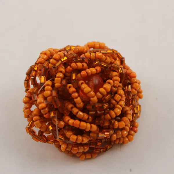 Orange Beaded Stretch Ring Adjustable Fashion Jewelry 