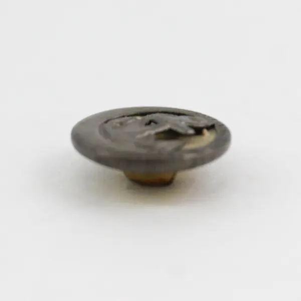 Vintage Silver-Tone Metal Mother of Pearl Nautical Anchor Shank Button 1/2"