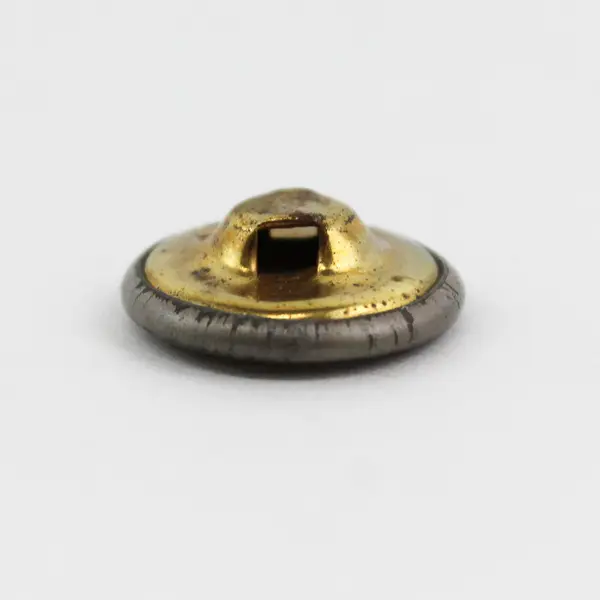 Vintage Silver-Tone Metal Mother of Pearl Nautical Anchor Shank Button 1/2"