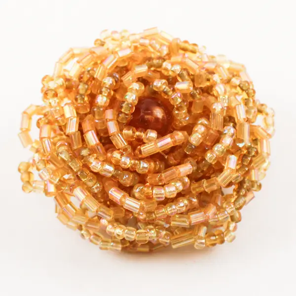 Flaxen Yellow Beaded Stretch Ring Adjustable Fashion Jewelry 