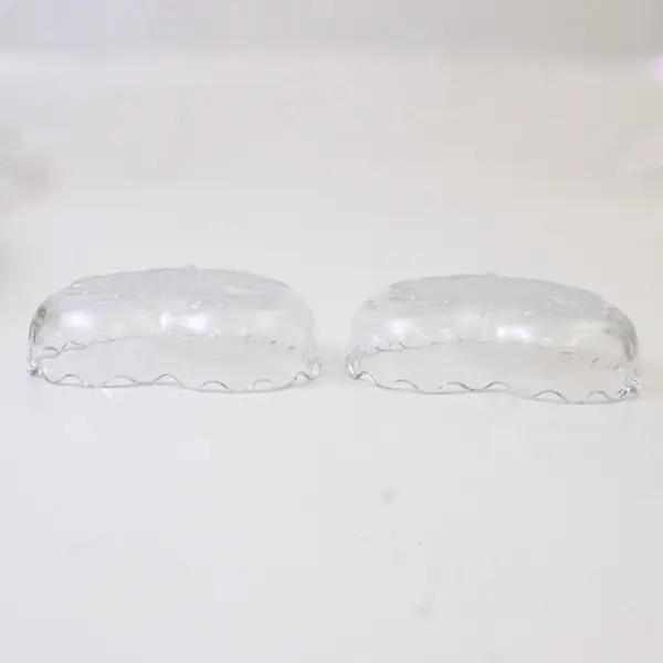 Lot Of 2 Studio Nova Clear Pressed Glass Heart-Shaped Stacking Candy Dishes