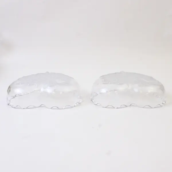 Lot Of 2 Studio Nova Clear Pressed Glass Heart-Shaped Stacking Candy Dishes