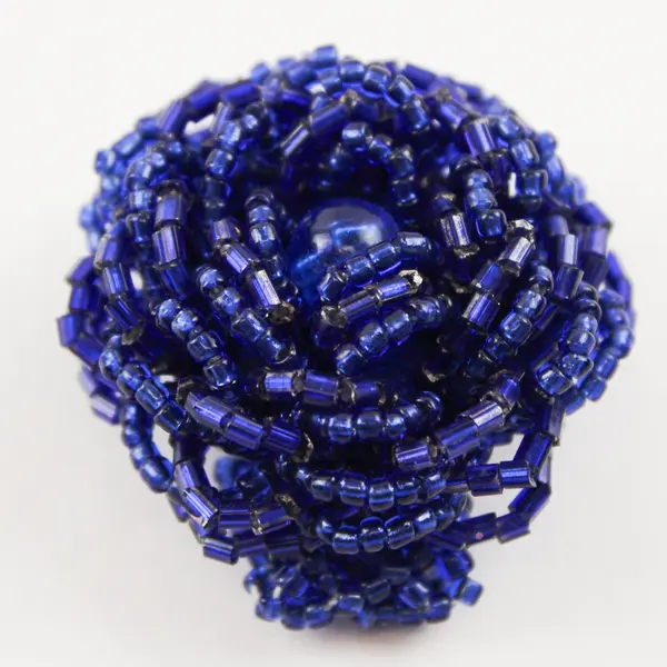 Dark Blue Beaded Stretch Ring Adjustable Fashion Jewelry 