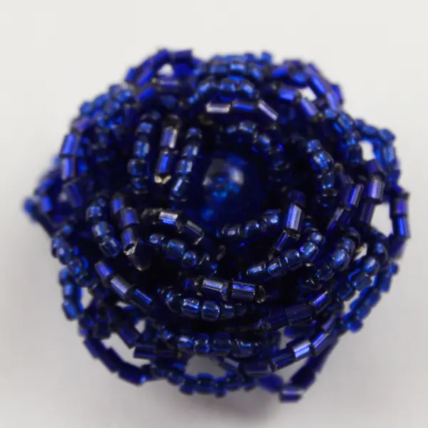 Dark Blue Beaded Stretch Ring Adjustable Fashion Jewelry 