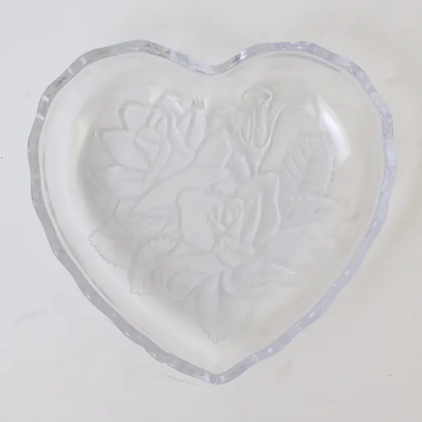 Studio Nova Clear Pressed Glass Heart-Shaped Stackable Candy Dish 1.75" Tall