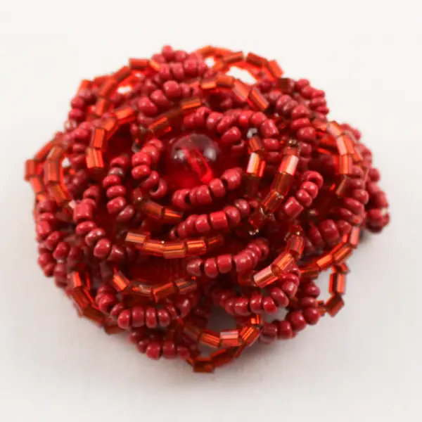 Red Beaded Stretch Ring Adjustable Fashion Jewelry 