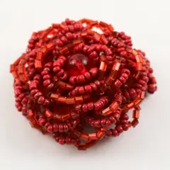 Red Beaded Stretch Ring Adjustable Fashion Jewelry 