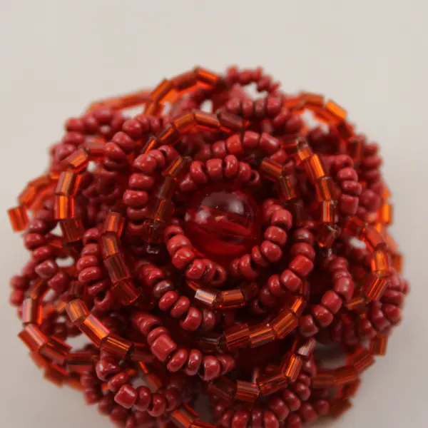 Red Beaded Stretch Ring Adjustable Fashion Jewelry 