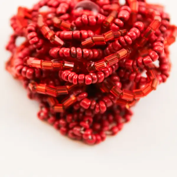 Red Beaded Stretch Ring Adjustable Fashion Jewelry 