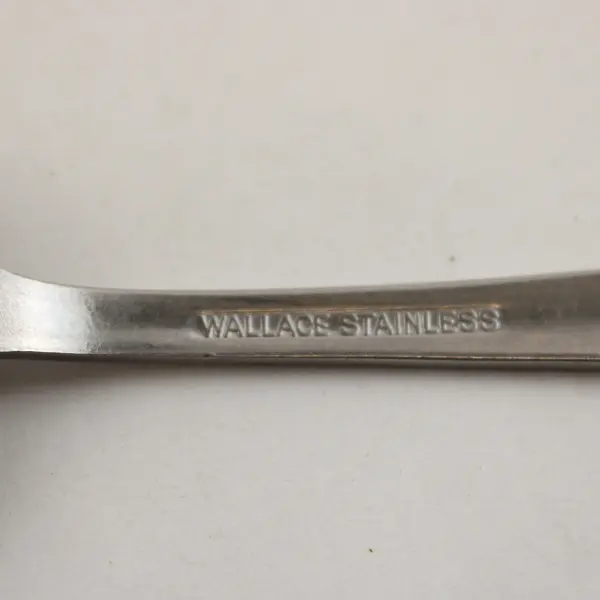 Wallace Silver Starglow Pattern Stainless Serving Spoon 8" Long Good Rare HTF