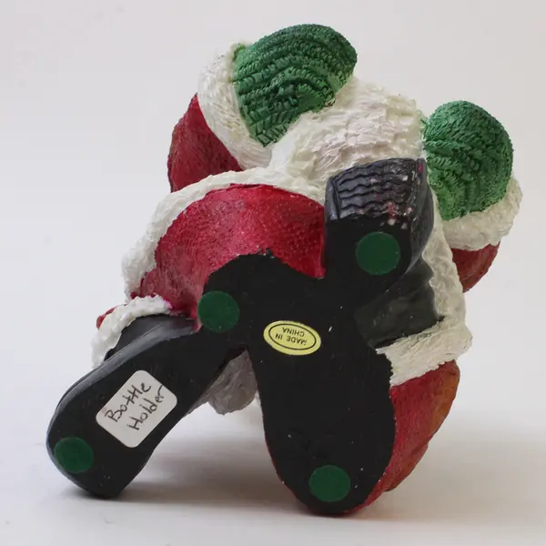 Unbranded Multicolor Resin Santa Claus Figurine Wine Bottle Holder 6.25" Tall