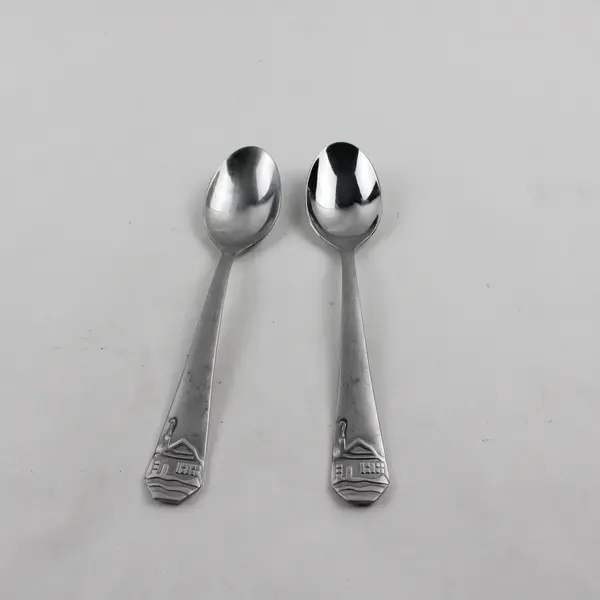 Lot of 2 Cambridge Silver Woodlodge Pattern SS Oval Soup Spoons 8" Rare HTF