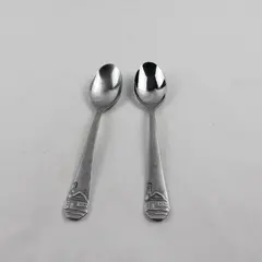 Lot of 2 Cambridge Silver Woodlodge Pattern SS Oval Soup Spoons 8" Rare HTF