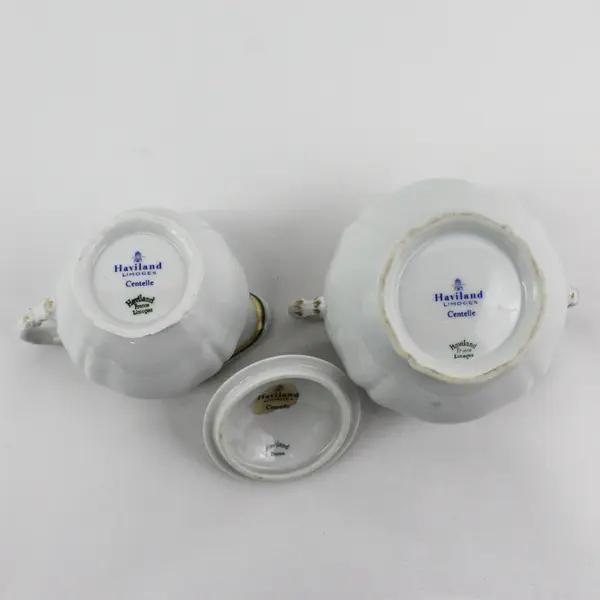 Vintage Haviland Limoges Centelle Porcelain Creamer and Lidded Sugar Bowl Set