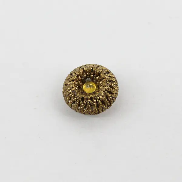 Lot of 5 Antique Shank Buttons with Stone Embellishments 3/8" to 1/2"