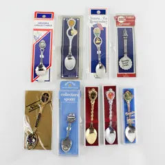 Lot of 9 Souvenir Collector Spoons from Various Places In Boxes