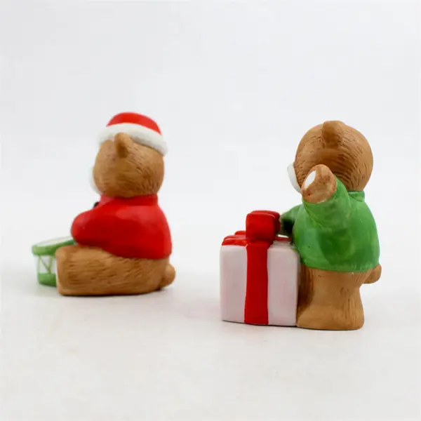 Lot of 2 New Lucy & Me Ceramic Bear Figurines 3.25"H Collectible