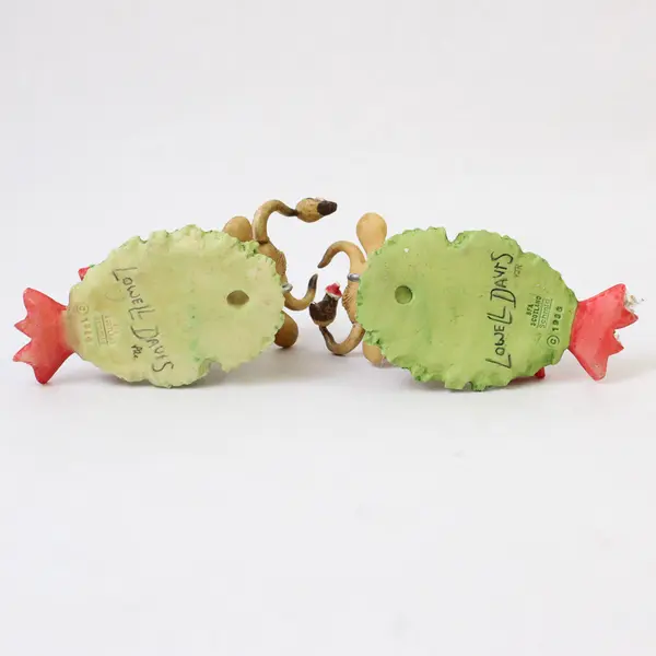 Lot Of 2 Schmid "Country Christmas" Lowell Davis 1987 Cow Hanging Ornaments