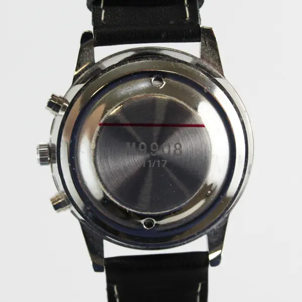 Tel Time Mens Quartz Talking Watch Model M9908 Black Leather Band 