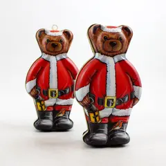 Set of 2 Vintage 1994 Dept 56 Sweet Dream Santa Teddy Bear Tins 