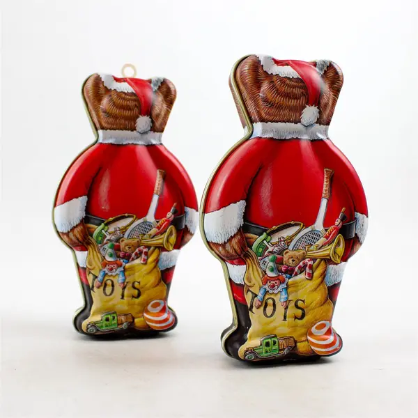 Set of 2 Vintage 1994 Dept 56 Sweet Dream Santa Teddy Bear Tins 