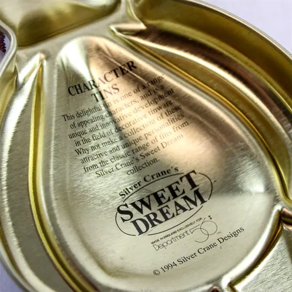 Set of 2 Vintage 1994 Dept 56 Sweet Dream Santa Teddy Bear Tins 