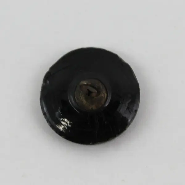 Antique Victorian Faceted Black Glass Iridescent Shank Button 3/4"