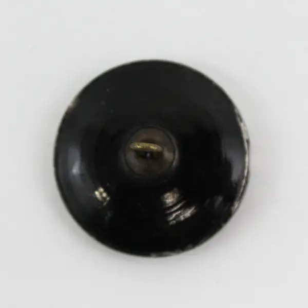 Antique Victorian Black Glass Cottage House Design Picture Button 1"