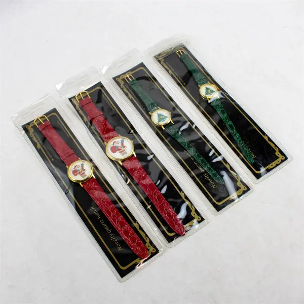 Lot of 4 Santa Christmas Tree Novelty Quartz Watches Glitter For Par﻿ts