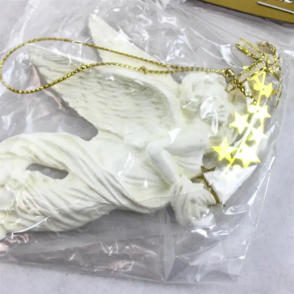 Set of 4 Roman Inc Angel Ornaments with Ribbon & Stars - New