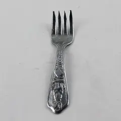 Vintage Peter Rabbit Baby Toddler Fork Stainless Silver Plate 4" Rare HTF
