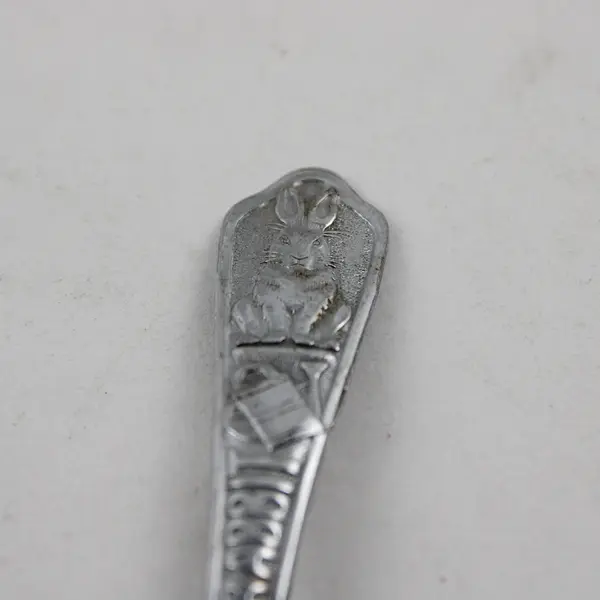 Vintage Peter Rabbit Baby Toddler Fork Stainless Silver Plate 4" Rare HTF