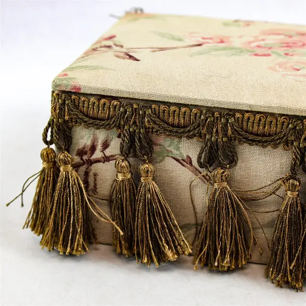 DL Rhein for Silvestri Floral Jewelry Keepsake Box with Fringe - New
