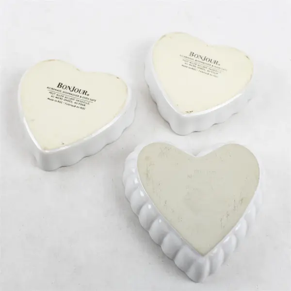 Lot of 3 White Ceramic Baking Dishes Oven Safe