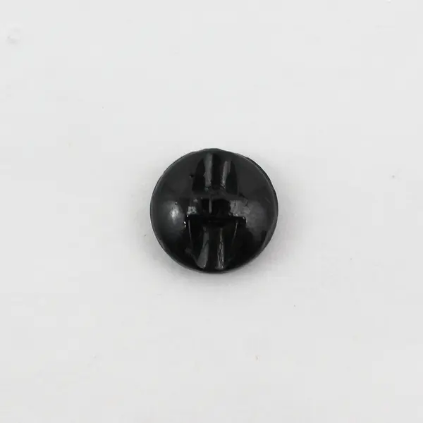 Antique Victorian Black Glass Floral Lily of The Valley Shank Button 5/8"