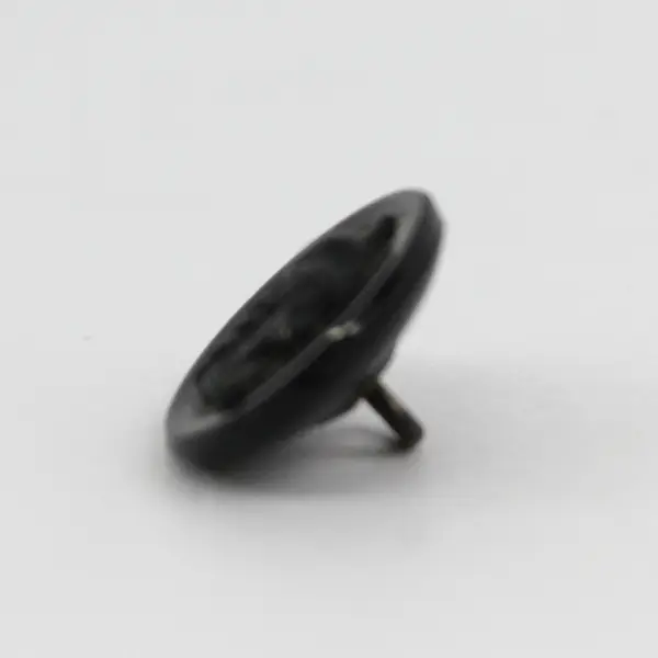 Antique Victorian Black Glass Roman Woman Cameo Picture Button 5/8" FLAWED