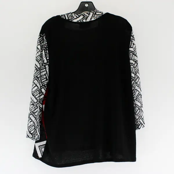 Alfred Dunner Faux Layered Top Blouse/Tank Top W/ Necklace Women's Size L