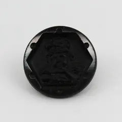 Antique Victorian Black Glass Child Cameo Picture Button 3/4"