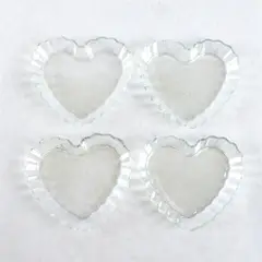 Lot of 4 Arcuisine Heart-Shaped Glass Baking Dishes
