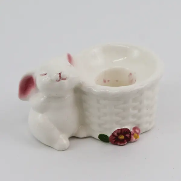 Vintage 1983 Avon Set of 2 Bunny Taper Candle Holders